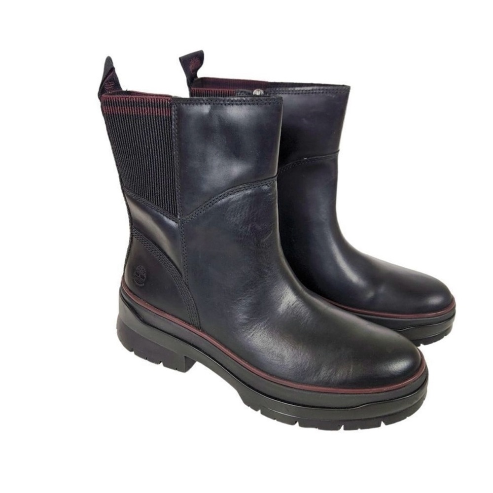 TIMBERLAND WOMEN'S MALYNN WATERPROOF SIDE-ZIP BOOTS BLACK FULL-GRAIN A2D78